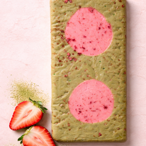 White Chocolate Strawberry Matcha Chocolate Bar | Box of 10